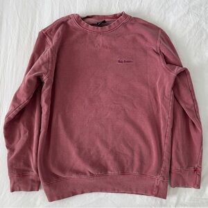 Urban Outfitters iets frans Burgandy/ Washed Pink Crewneck Sweatshirt